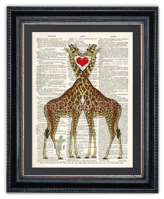 Funny Giraffe Couple Making Heart