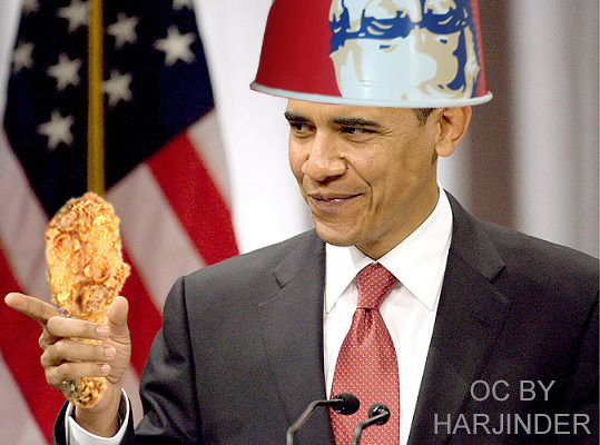 Funny Obama With Kfc Hat