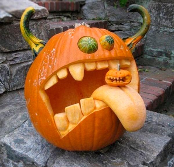 Funny Pumpkin Screaming Face Image