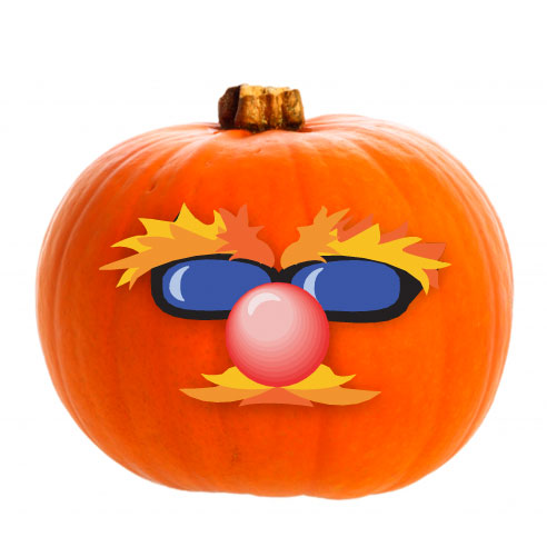 Funny Pumpkin With Mustache Animated Picture