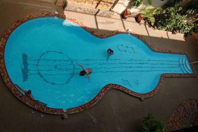 Funny Swimming Pool As Guitar Shape