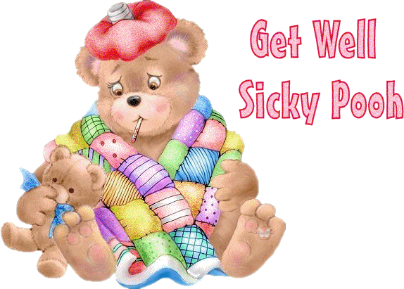 Get Well Sicky Pooh Teddy Bear Glitter