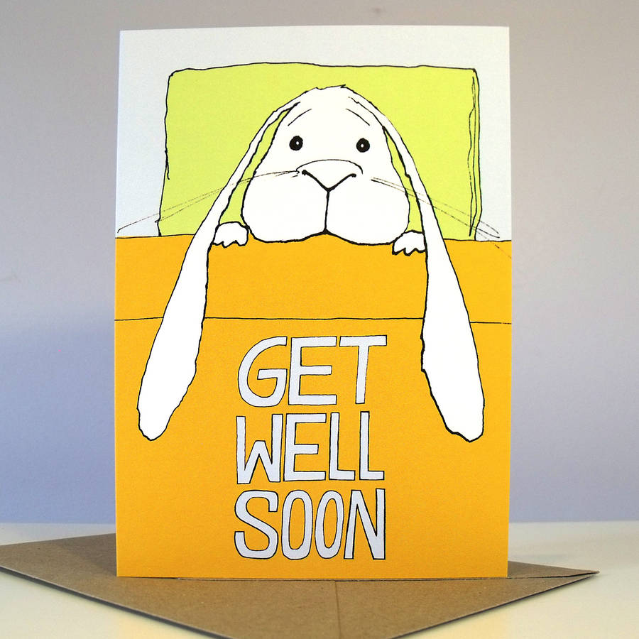 Get Well Soon Bunny Greeting Card