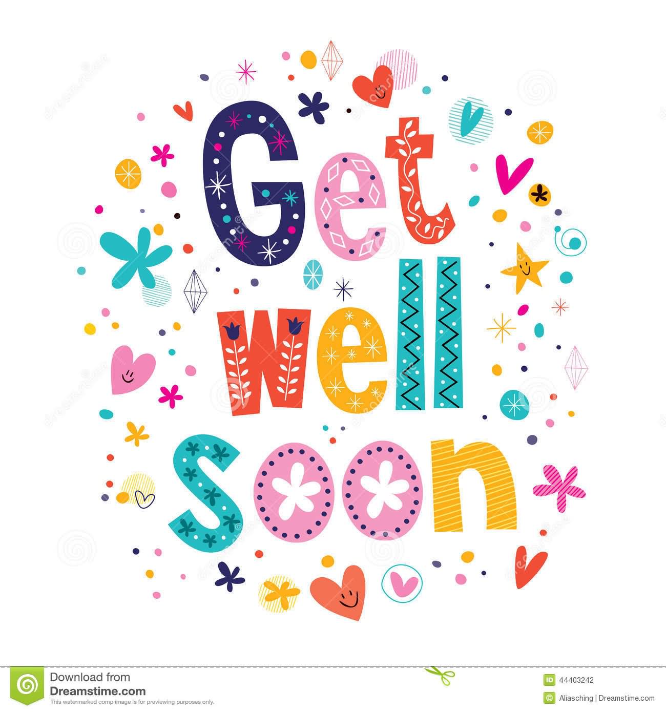 Get Well Soon Colorful Clipart