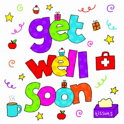 Get Well Soon Colorful Text Ecard