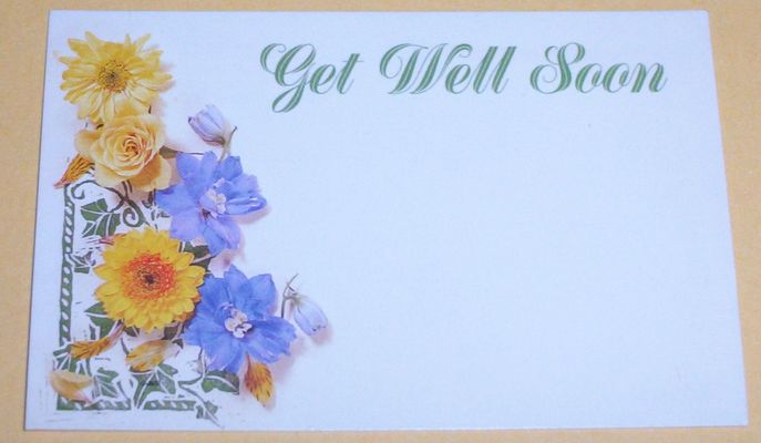 Get Well Soon Flowers Handmade Greeting Card
