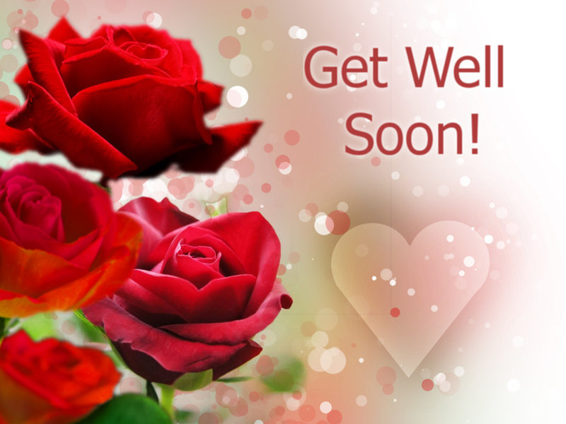 Get Well Soon Rose Flowers Greeting Card