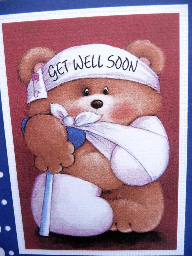 Get Well Soon Sick Teddy Bear Card