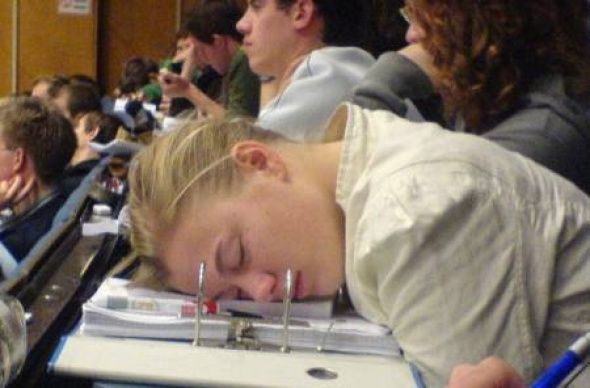 Girl Funny Sleeping In Class