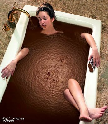 Girl In Funny Chocolate Bath Tub