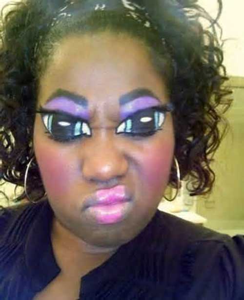 Girl With Big Eyes Funny Makeup