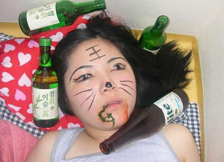 Girl With Cat Face Funny Makeup Picture