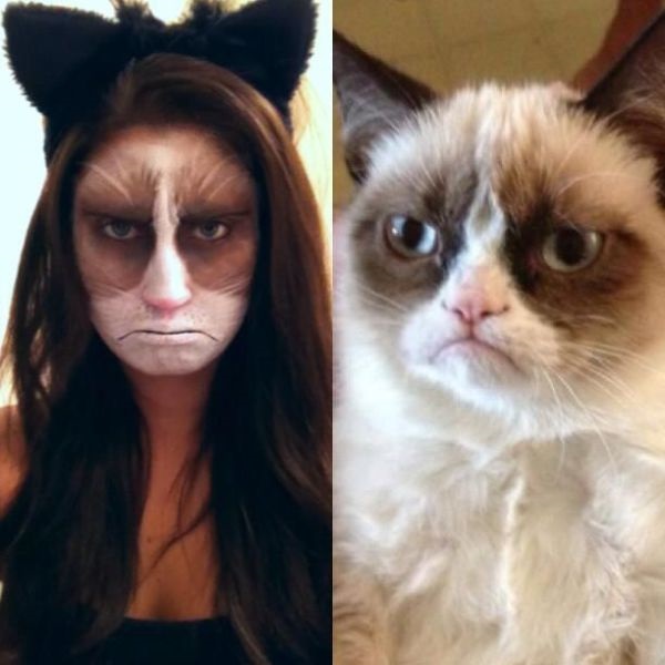 Girl With Cat Makeup Funny Picture