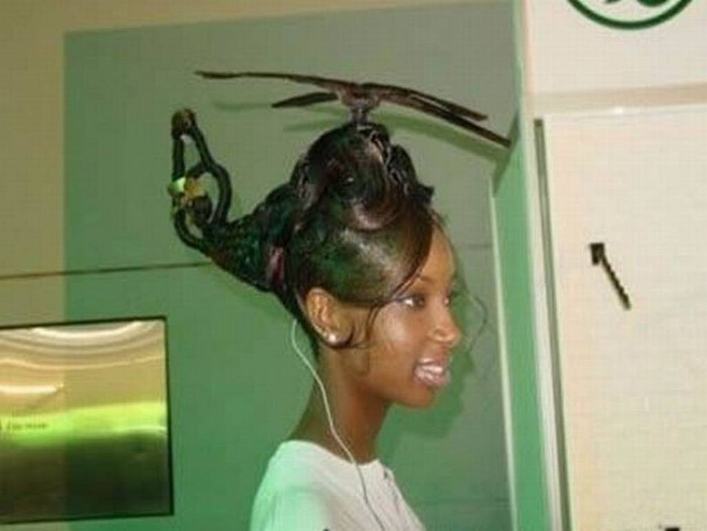 Girl With Funny Chopper Plane Haircut