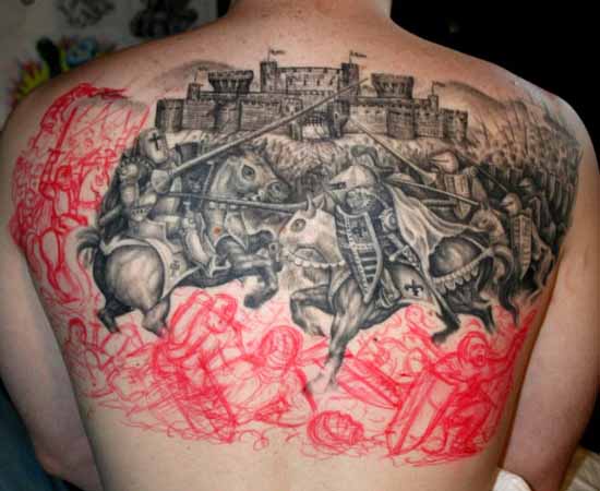 Gothic Tattoo Design Idea On Back For Men