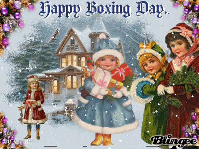 Happy Boxing Day Snowfall Animated Picture