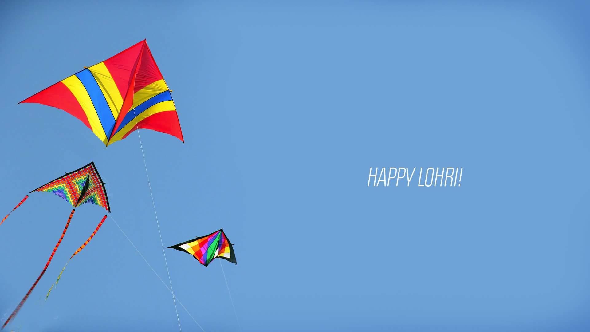 Happy Lohri Kites In Sky Wallpaper