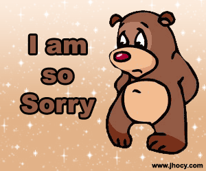 I Am So Sorry Sat Teddy Bear Glitter