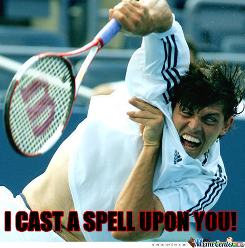 I Cast A Spell Upon You Funny Tennis Caption