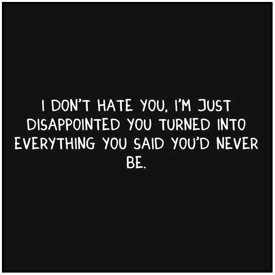 I Don't Hate You I'm Just Disappointed You Turned Into Everything You Said Never Be
