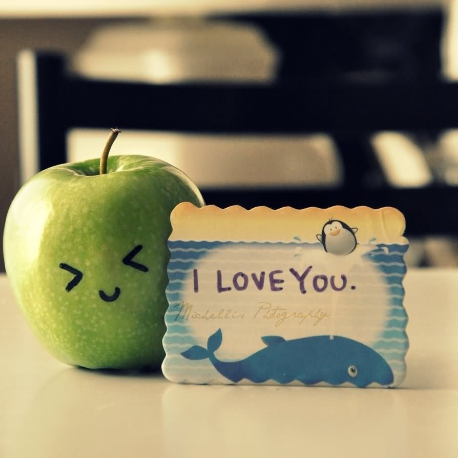 I Love You Note With Apple Cute Picture