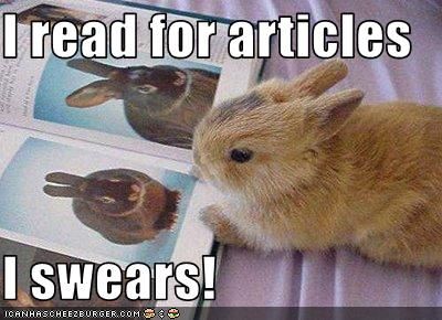 I Read For Articles Funny Bunny Meme