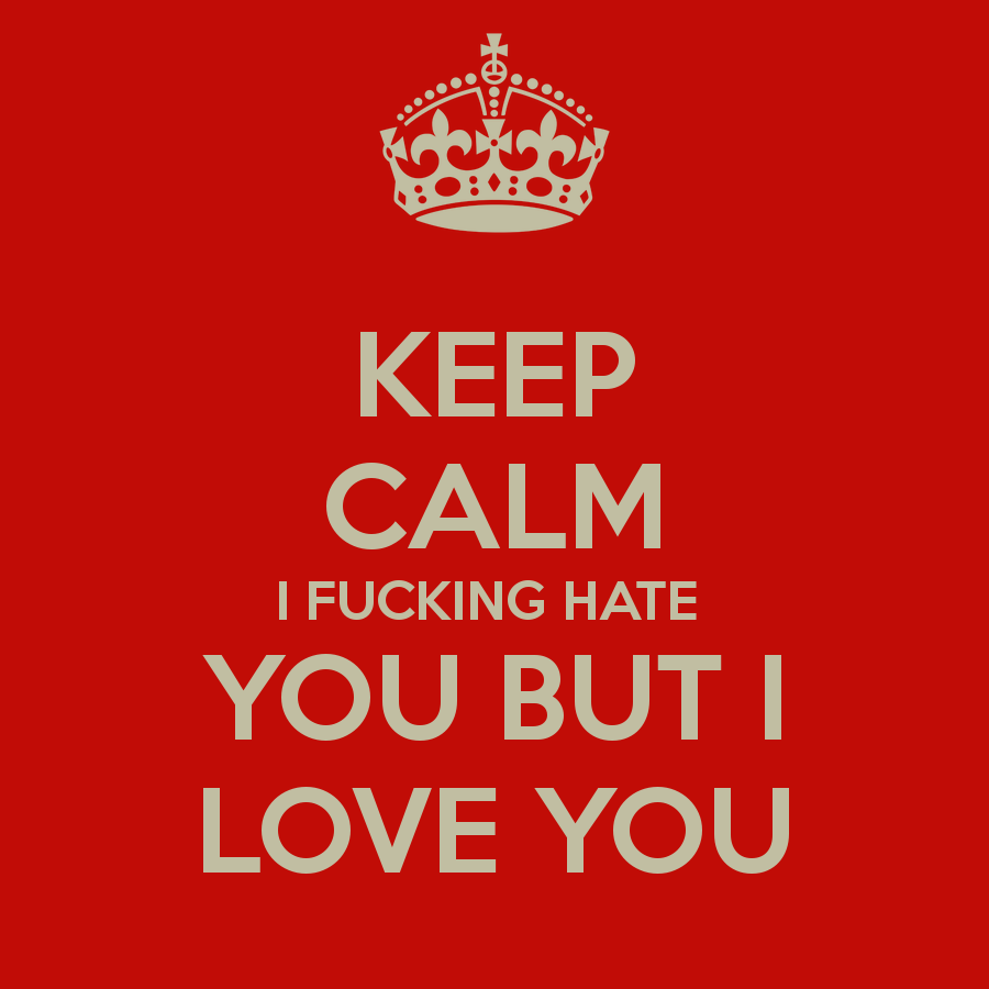 Keep Calm I Fucking Hate You But I Love You