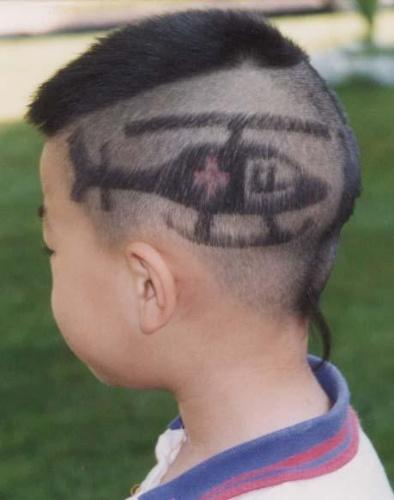 Kid With Chopper Plane Haircut Funny Picture