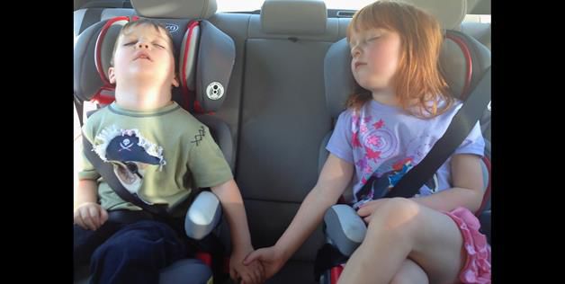 Kids Funny Sleeping In Car
