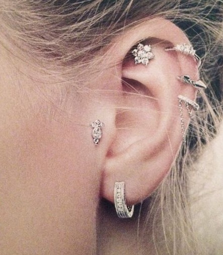 Left Ear And Tragus Piercing For Girls