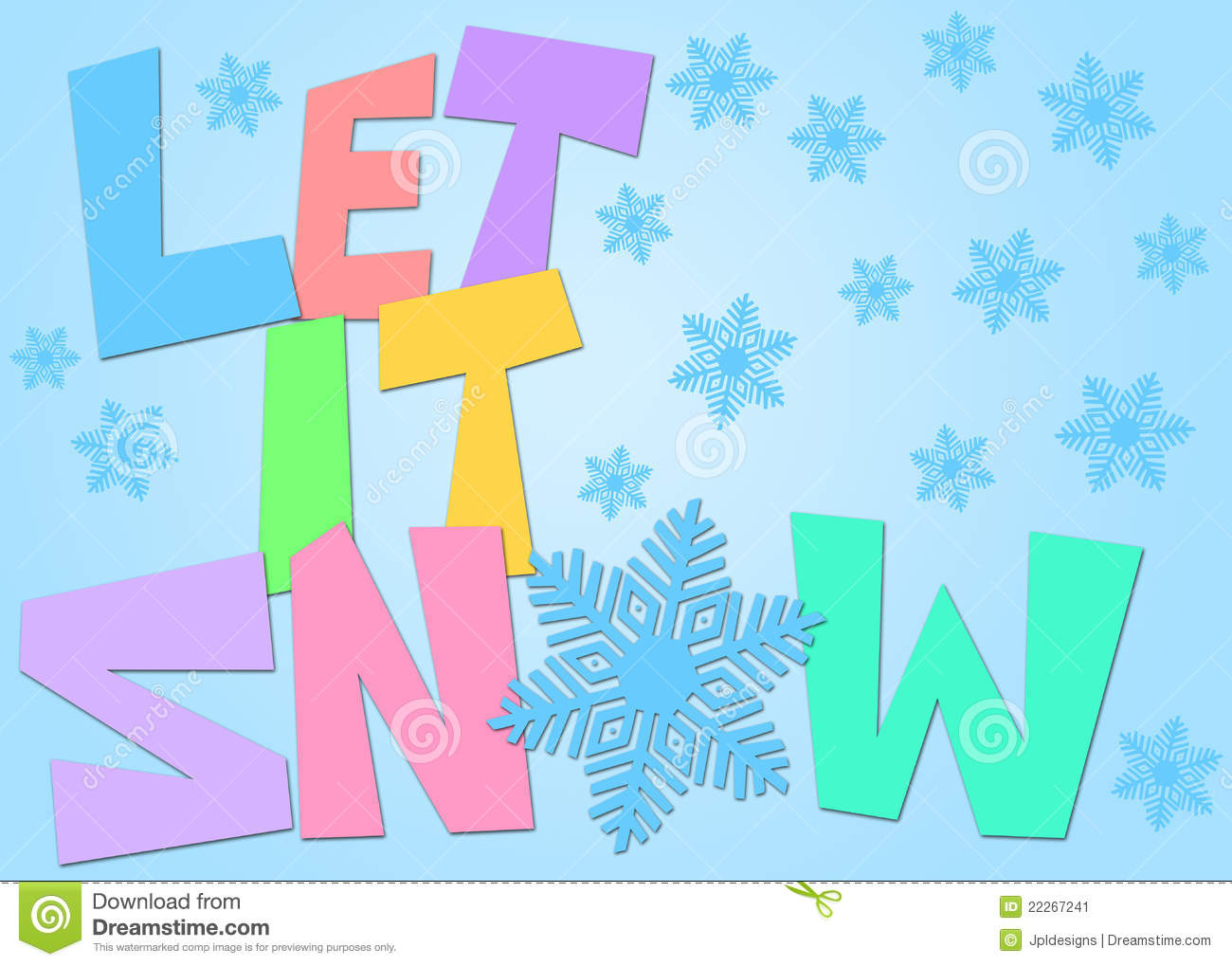 Let It Snow Colorful Text Clipart