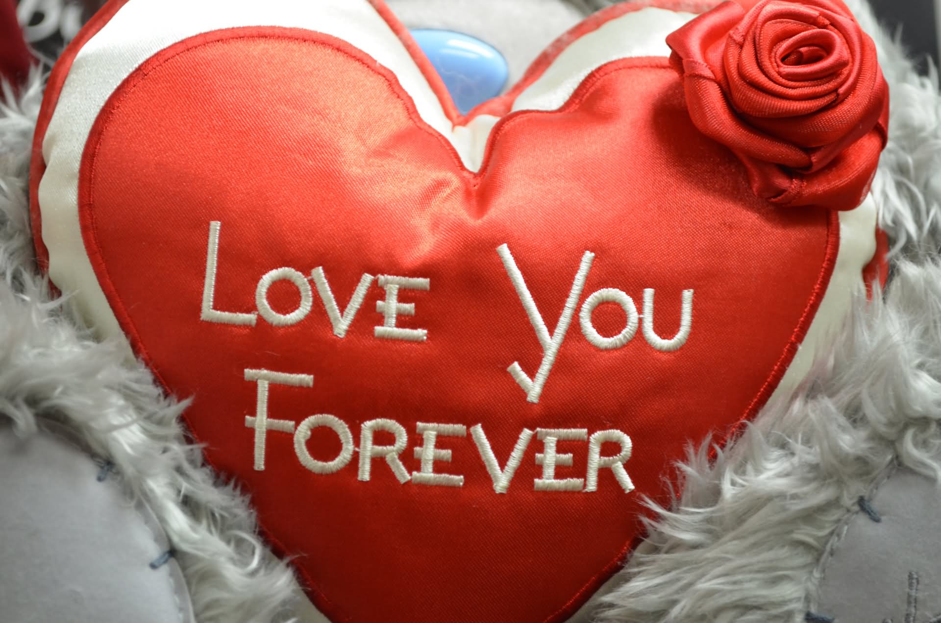 Love You Forever Heart Pillow