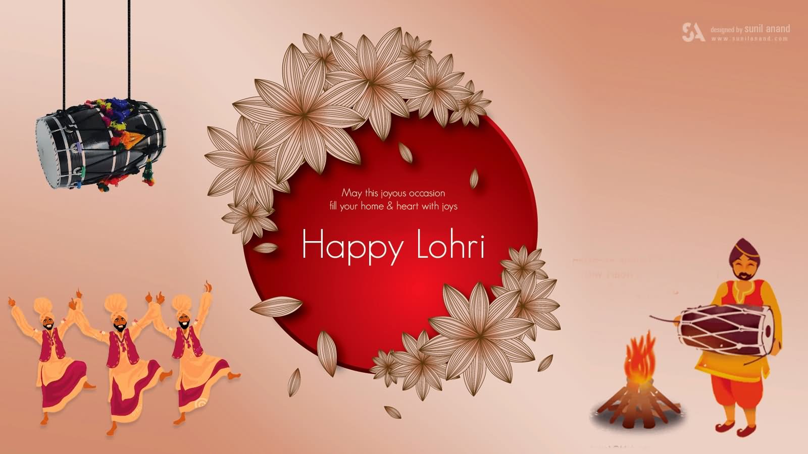 May The Joyous Occasion Fill Your Home & Heart With Joys Happy Lohri Wallpaper