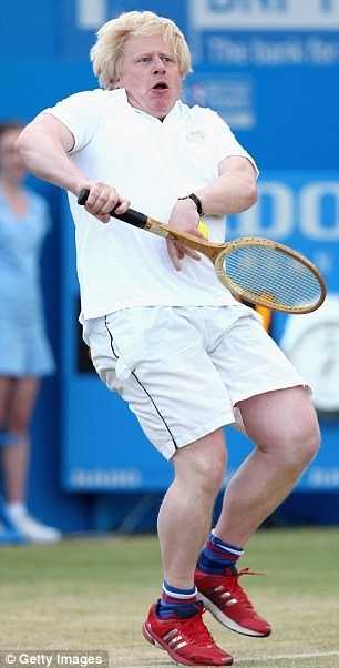 Mayor Of London Boris Johnson Trying To Play Tennis Picture