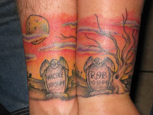 Memorial Graveyard Tattoos On Wrists