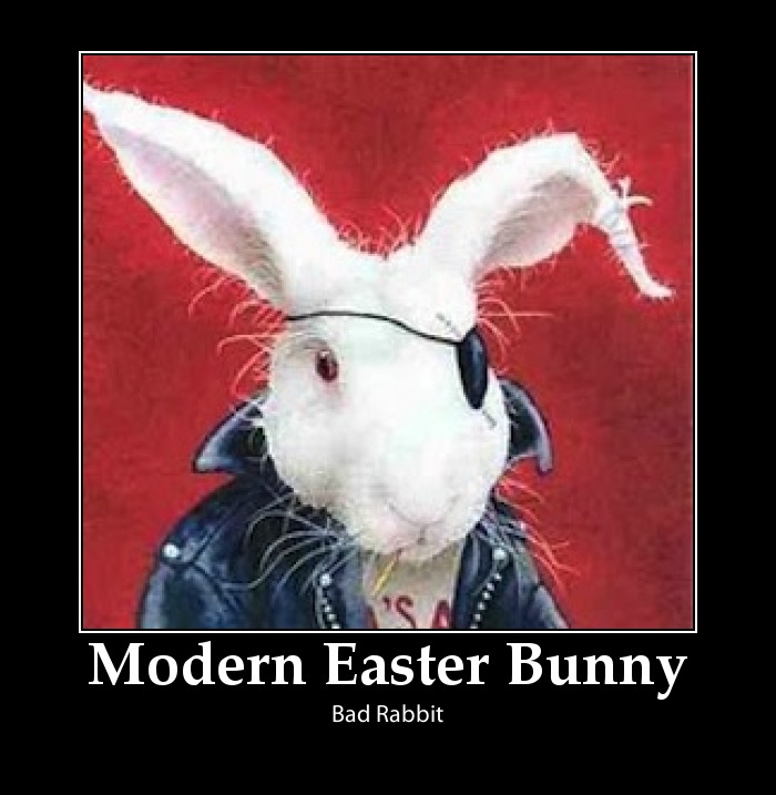 Modern Easter Bunny Bad Rabbit Funny Poster
