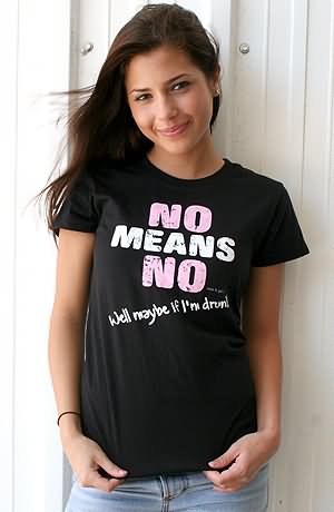 No Means No Funny Tshirt For Girls