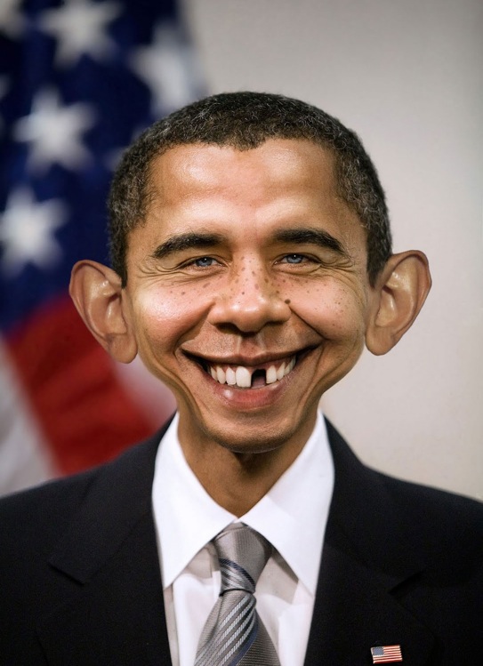 Obama With Teeth Funny Face Picture