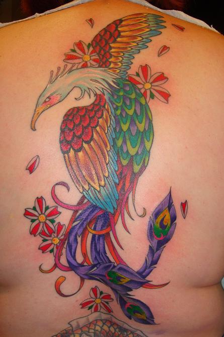 Phoenix Tattoo on Back By Fabian Cobos