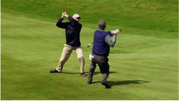 Players Fighting With Golf Stick Funny Picture
