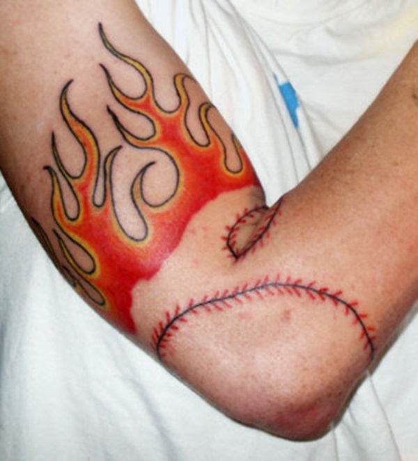 Red Fire Flame Armband Tattoo