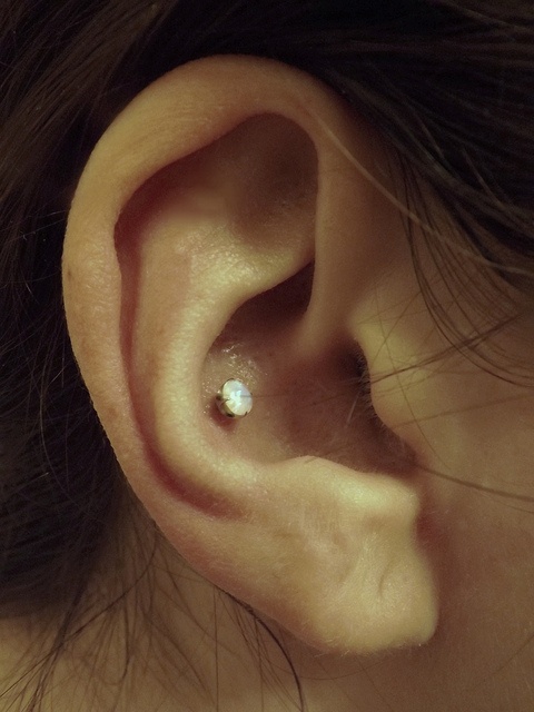 Right Ear Conch Piercing For Girls