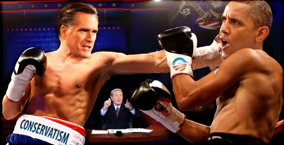 Romney And Barack Obama Funny Boxing Photoshopped
