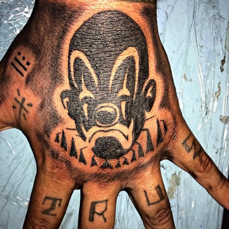 Silhouette Joker Tattoo On Man Hand