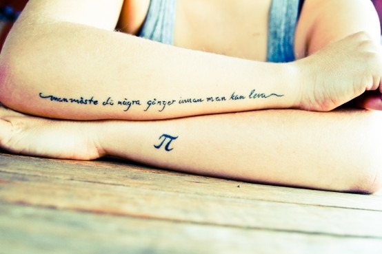 Silhouette Math Pi Tattoo On Side Wrist By Timo Soasepp
