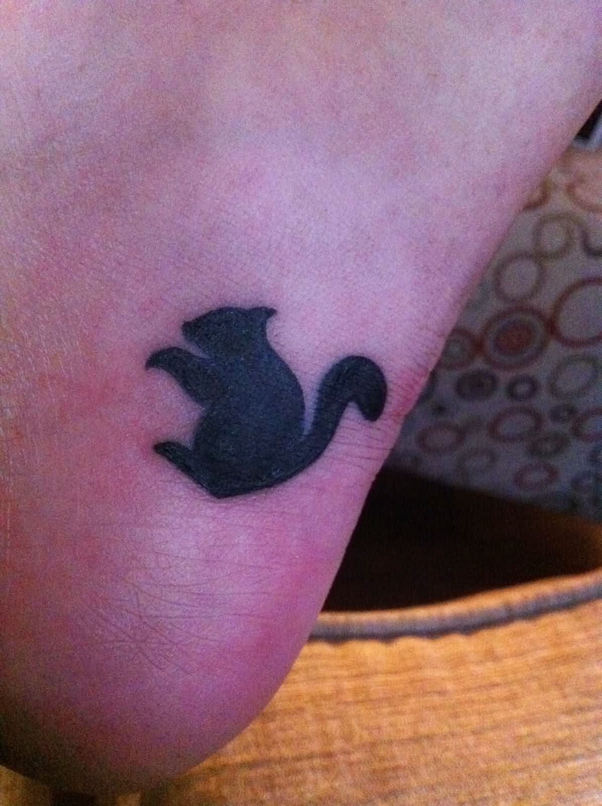 Silhouette Squirrel Tattoo Design