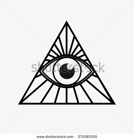 Simple Black Illuminati Eye Tattoo Stencil