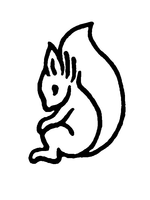 Simple Black Squirrel Tattoo Stencil