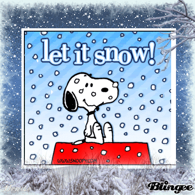 Snoopy Dog Wishes Let It Snow Snowfall Animated Picture