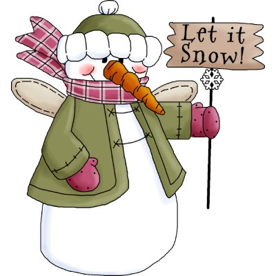 Snowman With Let It Snow Signboard